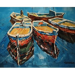 Farrukh Naseem, 12 x 14 Inch,  Acrylic on Canvas, Cityscape Painting,AC-FN-091